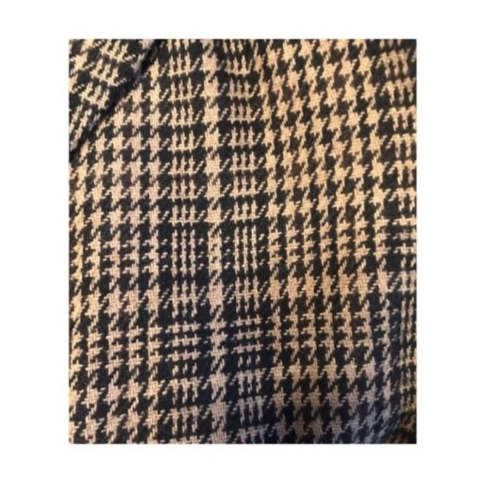 Vintage 90s Plaid Wool Blazer Prophecy Black & Tan Houndstooth L 12 - Picture 7 of 8